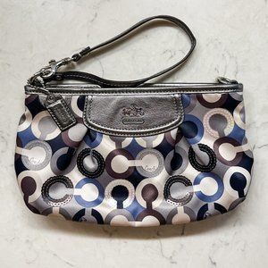 Coach Silver/Navy/Ivory Sequin Wristlet